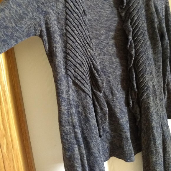 vintage Y2K 00s Line knit open waterfall cardigan - Picture 2 of 12